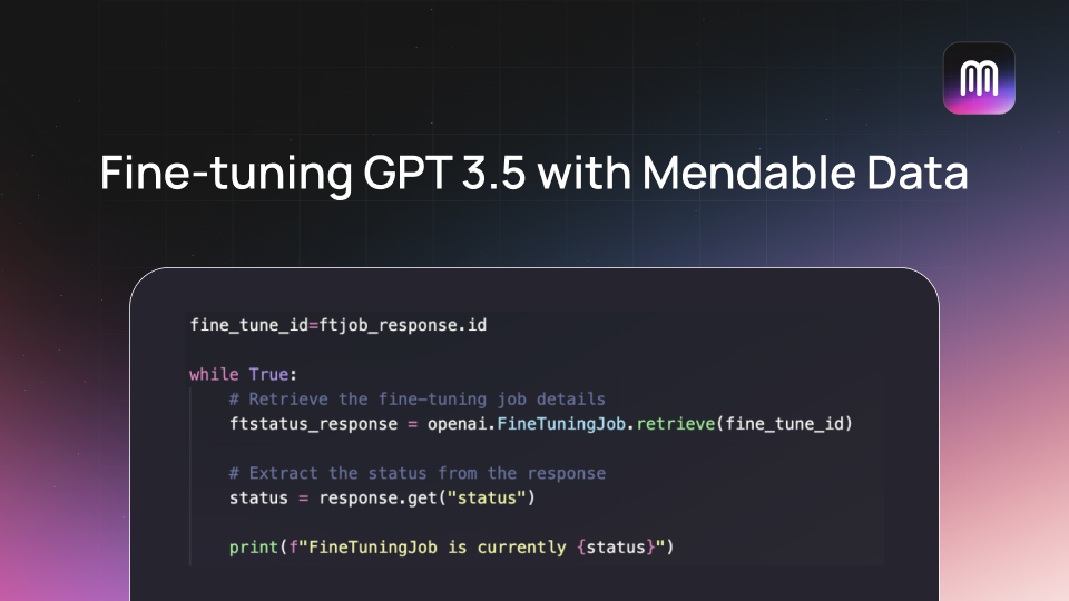 Early Insights Fine-Tuning GPT 3.5 from Mendable.ai